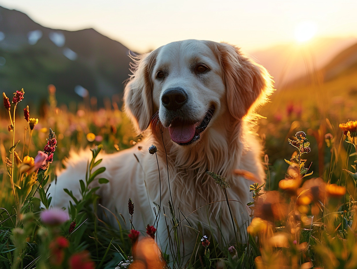 golden retriever blanc