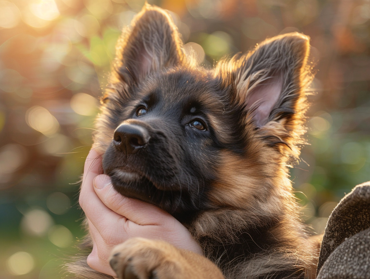 chiot berger allemand à poil long